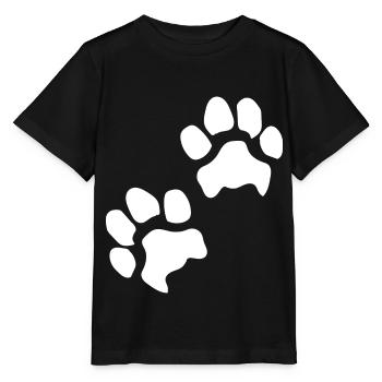Empreintes de pattes pattes pattes chien chien - T-shirt bio MINI CREATOR Stanley/Stella Enfant - noir - Devant - Mikhail (115cm)