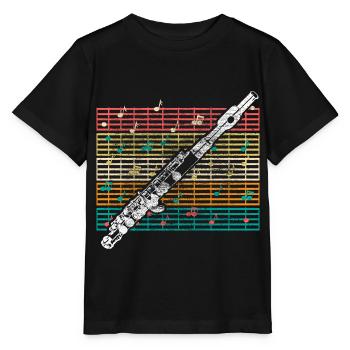 Flute Music - Stanley/Stella MINI CREATOR Kids’ T-Shirt - black - Front - Mikhail (115cm)