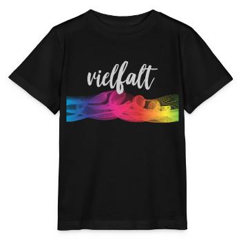 Regenbogen Akzeptanz Toleranz Gleichberechtigung - Stanley/Stella Kinder T-Shirt MINI CREATOR  - Schwarz - Vorne - Mikhail (115cm)