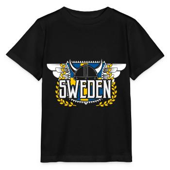 Schweden Vikinger Europäische Union Geschenkidee - Stanley/Stella Kinder T-Shirt MINI CREATOR  - Schwarz - Vorne - Mikhail (115cm)