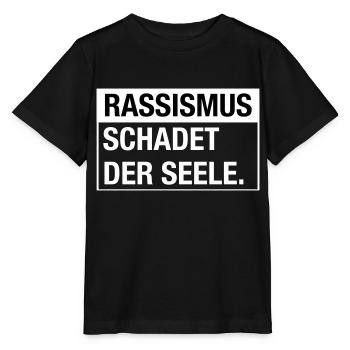 Rassismus schadet der Seele - Stanley/Stella Kinder T-Shirt MINI CREATOR  - Schwarz - Vorne - Mikhail (115cm)