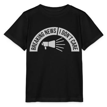 Breaking news don't care - Stanley/Stella Kinder T-Shirt MINI CREATOR  - Schwarz - Vorne - Mikhail (115cm)