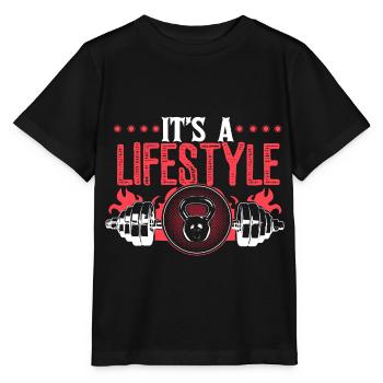 Weight Training Fitness Muscles Gift Idea - Stanley/Stella MINI CREATOR Kids’ T-Shirt - black - Front - Mikhail (115cm)