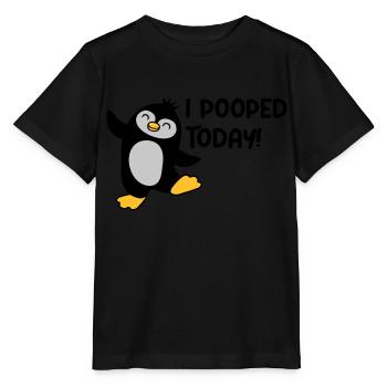 I pooped today Pinguin - Stanley/Stella Kinder T-Shirt MINI CREATOR  - Schwarz - Vorne - Mikhail (115cm)