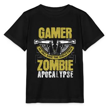 Zombie Apocalypse Games Gift - Stanley/Stella MINI CREATOR Kids’ T-Shirt - black - Front - Mikhail (115cm)