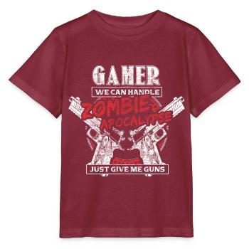 Zombie Apocalypse Gamer Monster - T-shirt bio MINI CREATOR Stanley/Stella Enfant - bordeaux - Devant - Kain (125cm)