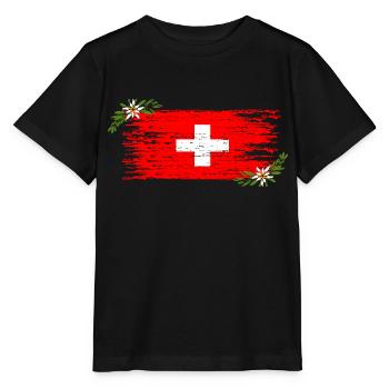 Swiss flag - Stanley/Stella MINI CREATOR Kids’ T-Shirt - black - Front - Mikhail (115cm)