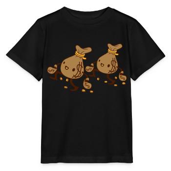 2 gehende Geldsäcke Freunde - Stanley/Stella Kinder T-Shirt MINI CREATOR  - Schwarz - Vorne - Mikhail (115cm)