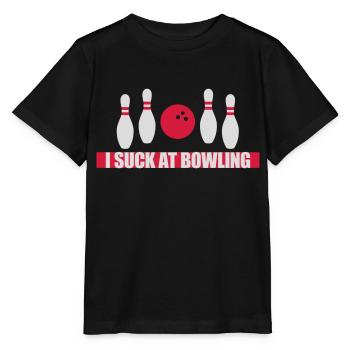 I suck at bowling - Stanley/Stella Kinder T-Shirt MINI CREATOR  - Schwarz - Vorne - Mikhail (115cm)