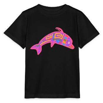 Kultur der Inkas, Delfinsymbol - Stanley/Stella Kinder T-Shirt MINI CREATOR  - Schwarz - Vorne - Mikhail (115cm)