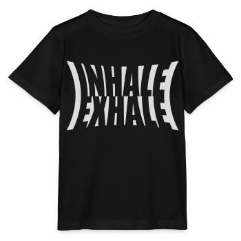 inhale exhale yoga quote - Stanley/Stella MINI CREATOR Kids’ T-Shirt - black - Front - Mikhail (115cm)