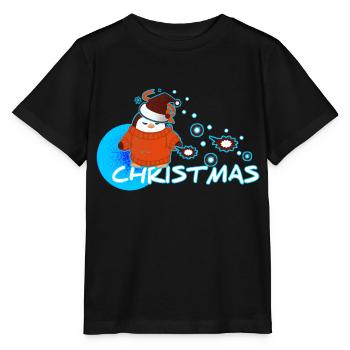 Christmas Penguin - Stanley/Stella MINI CREATOR Kids’ T-Shirt - black - Front - Mikhail (115cm)