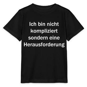 Ich bin nicht kompliziert - Stanley/Stella Kinder T-Shirt MINI CREATOR  - Schwarz - Vorne - Mikhail (115cm)
