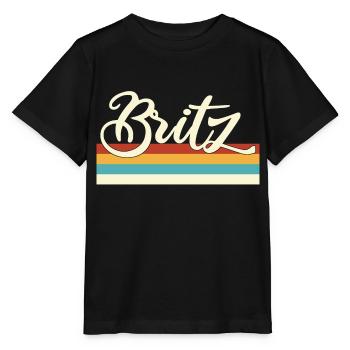 Britz - Neukölln - Berlin - Retro - Vintage Balken - Stanley/Stella Kinder T-Shirt MINI CREATOR  - Schwarz - Vorne - Mikhail (115cm)