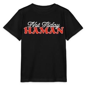 Pas aujourd’hui Haman Pourim Judaïsme - T-shirt bio MINI CREATOR Stanley/Stella Enfant - noir - Devant - Mikhail (115cm)