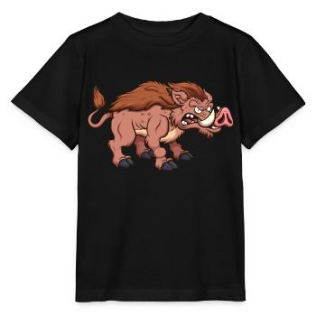 Sanglier - T-shirt bio MINI CREATOR Stanley/Stella Enfant - noir - Devant - Mikhail (115cm)