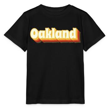 Oakland Retro Vintage Text - Stanley/Stella Kinder T-Shirt MINI CREATOR  - Schwarz - Vorne - Mikhail (115cm)