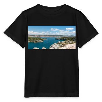 Vue panoramique Primošten Šibenik-Knin Croatie - T-shirt bio MINI CREATOR Stanley/Stella Enfant - noir - Devant - Mikhail (115cm)