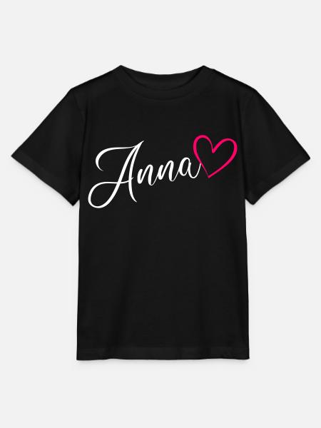 Anna Name Vorname Herz Pink - Stanley/Stella Kinder T-Shirt MINI CREATOR  - Schwarz