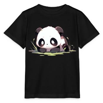 Adorable Panda - Stanley/Stella MINI CREATOR Kids’ T-Shirt - black - Front - Mikhail (115cm)