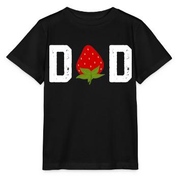 Strawberry Dad Fruit Lover Fruitarian Father's Day - Stanley/Stella MINI CREATOR Kids’ T-Shirt - black - Front - Mikhail (115cm)