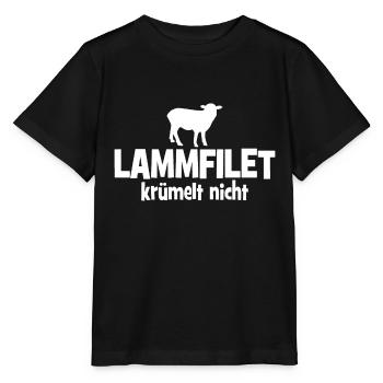 Lammfilet krümelt nicht - Grill - grillen - Stanley/Stella Kinder T-Shirt MINI CREATOR  - Schwarz - Vorne - Mikhail (115cm)