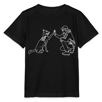Hund High Five - Stanley/Stella Kinder T-Shirt MINI CREATOR  - Schwarz - Vorne - Mikhail (115cm)