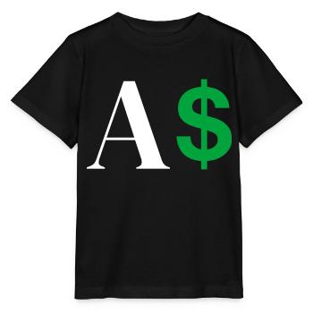 Dollar-Buchstabe - Stanley/Stella Kinder T-Shirt MINI CREATOR  - Schwarz - Vorne - Mikhail (115cm)
