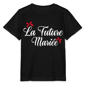 La future mariée noeud - T-shirt bio MINI CREATOR Stanley/Stella Enfant - noir - Devant - Mikhail (115cm)