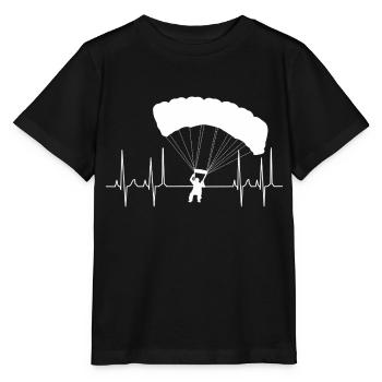 kardiogramm gleitschirm weiss - Stanley/Stella Kinder T-Shirt MINI CREATOR  - Schwarz - Vorne - Mikhail (115cm)