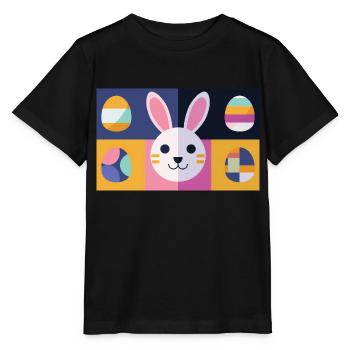 Lapin de Pâques n°12 - T-shirt bio MINI CREATOR Stanley/Stella Enfant - noir - Devant - Mikhail (115cm)