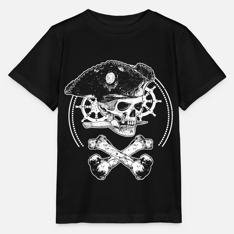 Crâne en os de pirate - T-shirt bio MINI CREATOR Stanley/Stella Enfant - noir