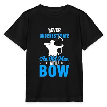 Arrow and Bow Archery Grandpa Gift - Stanley/Stella MINI CREATOR Kids’ T-Shirt - black - Front - Mikhail (115cm)