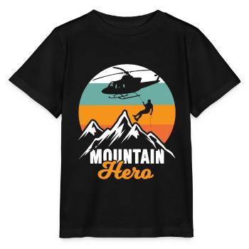 Bergrettung Hubschrauber Mountain Hero - Stanley/Stella Kinder T-Shirt MINI CREATOR  - Schwarz - Vorne - Mikhail (115cm)