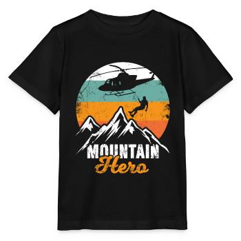 Bergrettung Hubschrauber Mountain Hero - Stanley/Stella Kinder T-Shirt MINI CREATOR  - Schwarz - Vorne - Mikhail (115cm)