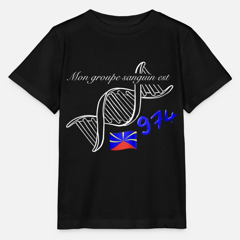 Mon groupe sanguin est 974 la Réunion - T-shirt bio MINI CREATOR Stanley/Stella Enfant - noir