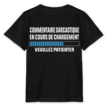 Commentaire sarcastique en cours de chargement - T-shirt bio MINI CREATOR Stanley/Stella Enfant - noir - Devant - Mikhail (115cm)