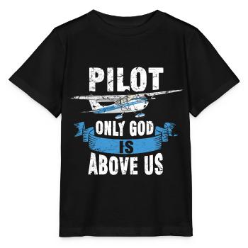 Propeller Flugzeug Pilot Flieger - Stanley/Stella Kinder T-Shirt MINI CREATOR  - Schwarz - Vorne - Mikhail (115cm)
