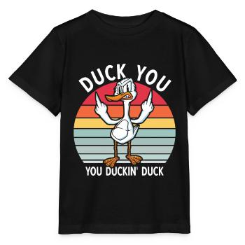 Duck Middle Finger - Stanley/Stella MINI CREATOR Kids’ T-Shirt - black - Front - Mikhail (115cm)