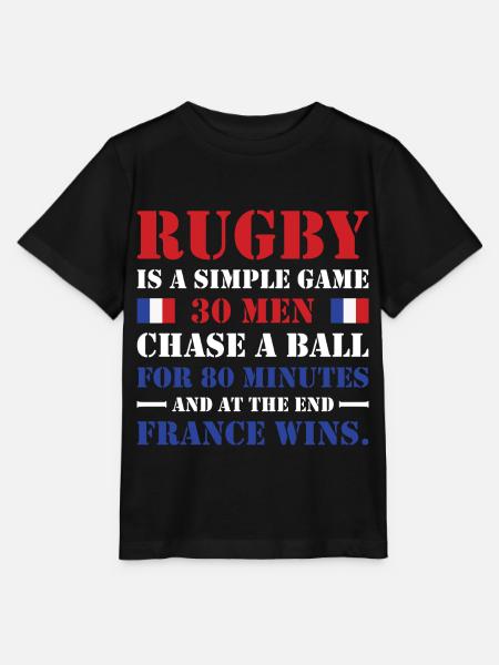 Le rugby est un jeu simple France Rugby - T-shirt bio MINI CREATOR Stanley/Stella Enfant - noir