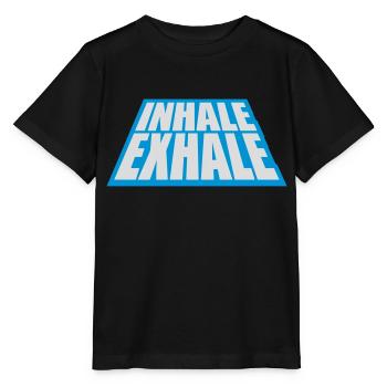 inhale exhale yoga quote - Stanley/Stella MINI CREATOR Kids’ T-Shirt - black - Front - Mikhail (115cm)