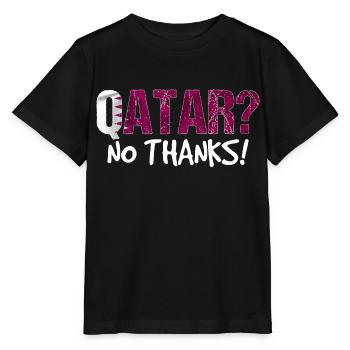 Katar Boykott Flagge Geschenk - Stanley/Stella Kinder T-Shirt MINI CREATOR  - Schwarz - Vorne - Mikhail (115cm)