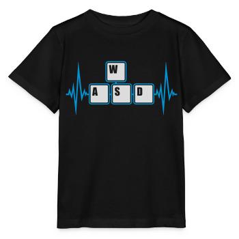 Computer WASD Tastatur Tasten - Stanley/Stella Kinder T-Shirt MINI CREATOR  - Schwarz - Vorne - Mikhail (115cm)