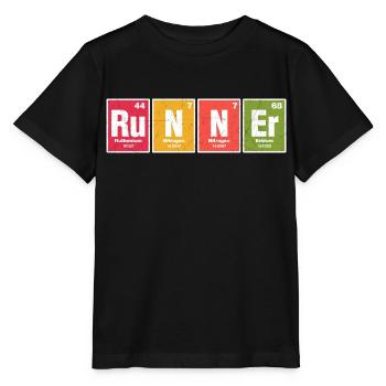 chemical elements runner Design for a witty joke - Stanley/Stella MINI CREATOR Kids’ T-Shirt - black - Front - Mikhail (115cm)
