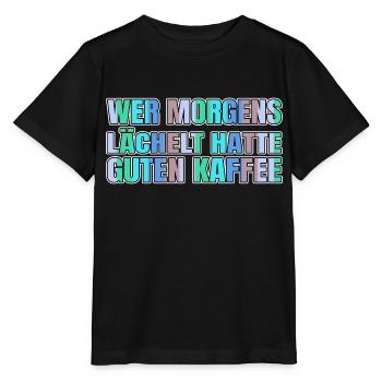 kaffeeliebhaber kaffeebecher baristia süchtig bday - Stanley/Stella Kinder T-Shirt MINI CREATOR  - Schwarz - Vorne - Mikhail (115cm)