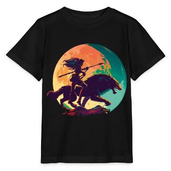 Geisha Samouraï - T-shirt bio MINI CREATOR Stanley/Stella Enfant - noir - Devant - Mikhail (115cm)