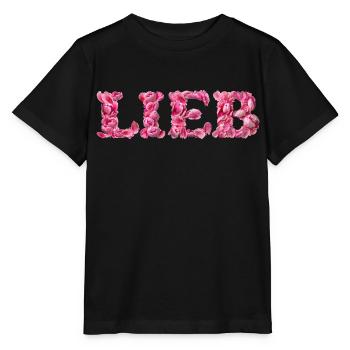 Lieb mit Rosenblättern geschrieben - Stanley/Stella Kinder T-Shirt MINI CREATOR  - Schwarz - Vorne - Mikhail (115cm)