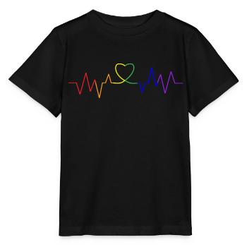 BATTEMENTS DE CŒUR LGBTQ+, MON CŒUR BAT QUEER - T-shirt bio MINI CREATOR Stanley/Stella Enfant - noir - Devant - Mikhail (115cm)