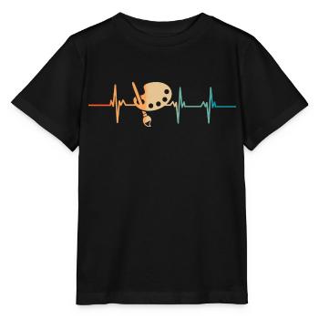 Heartbeat drawing - Stanley/Stella MINI CREATOR Kids’ T-Shirt - black - Front - Mikhail (115cm)