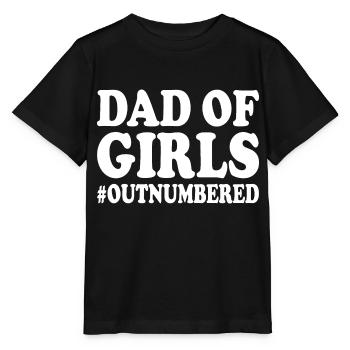 Dad of girls outnumbered - Stanley/Stella Kinder T-Shirt MINI CREATOR  - Schwarz - Vorne - Mikhail (115cm)